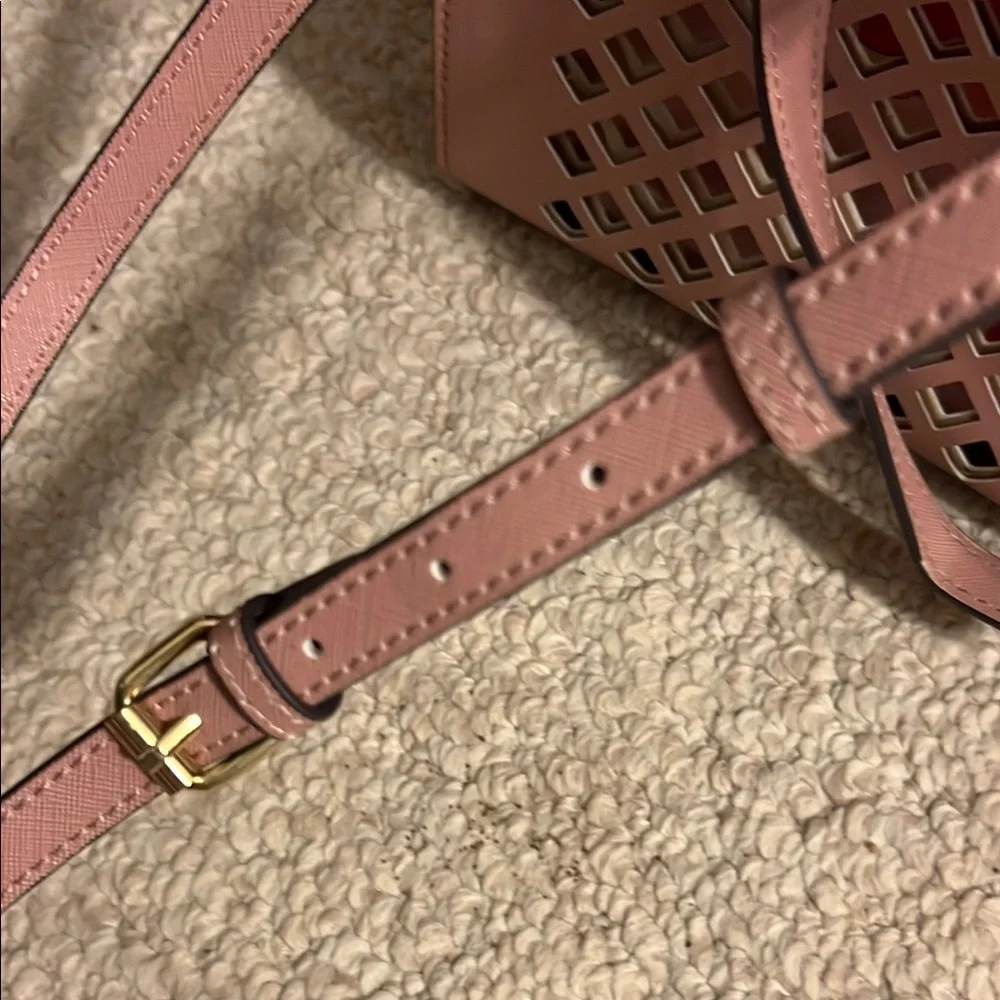 Trina Turk Pink Geometric Cutout Tote - Picture 5 of 12